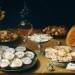 Dishes with Oysters, Fruit, and Wine